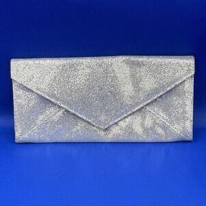 Victoria's Secret Silver Sparkly Envelope Clutch Bag Pink Lining Y2K Glam Prom